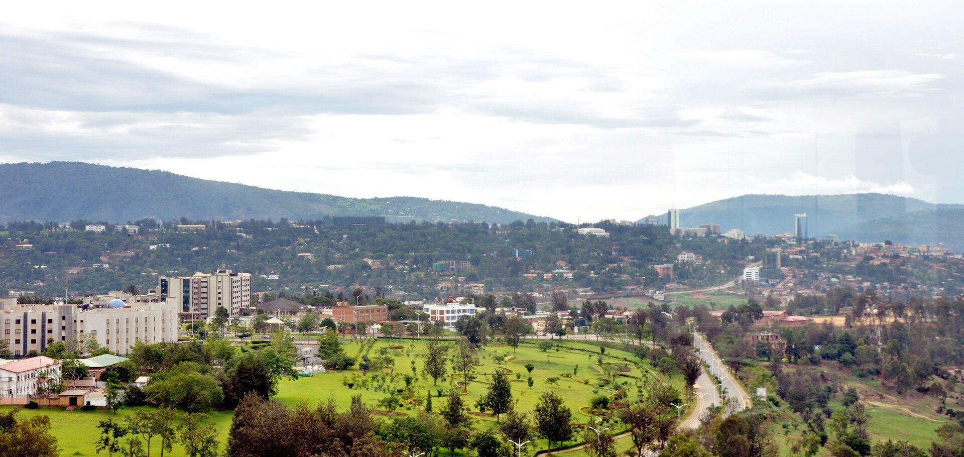 Kigali skyline, Rwanda — the city where Luminedge's engineering capacity is based
